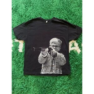 A Christmas Story Ralphie Red Ryder BB Gun Graphic T-Shirt Black Mens XL